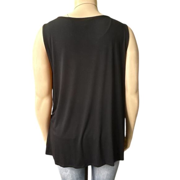 CATO Chiffon Trim Dress Tank Top Size 26/28 in Black - Picture 2 of 9